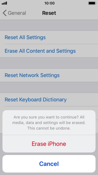 Press Erase iPhone.