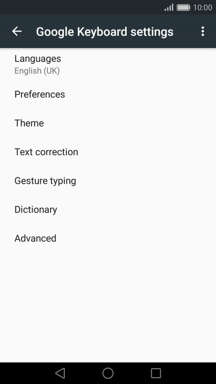 Press Languages.