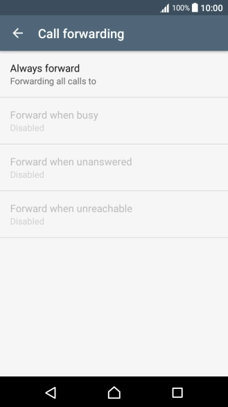 Press the required divert type.