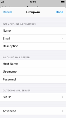 Press SMTP.