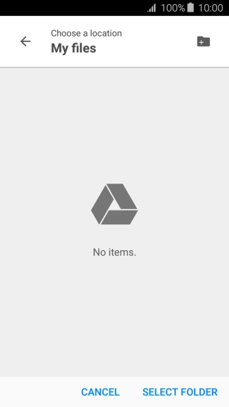 Press SELECT FOLDER.