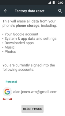 Press RESET PHONE.