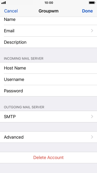 Press SMTP.