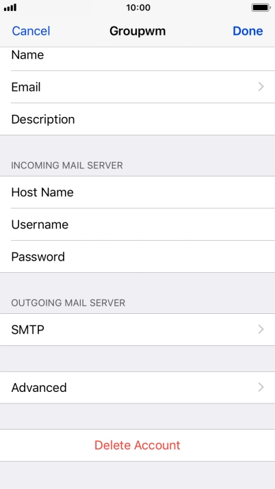 Press SMTP.