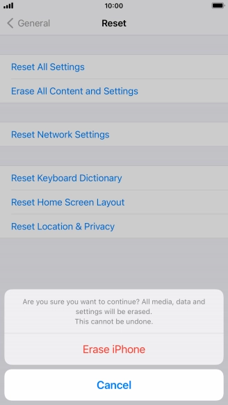 Press Erase iPhone.