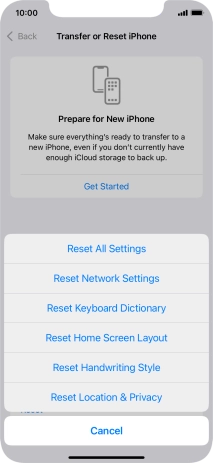 Press Reset All Settings.
