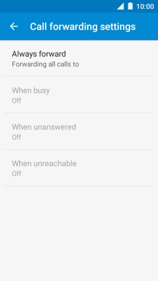 Press the required divert type.