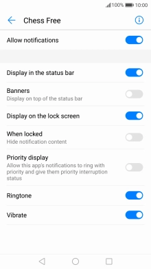 Press Allow notifications to turn the function on or off.