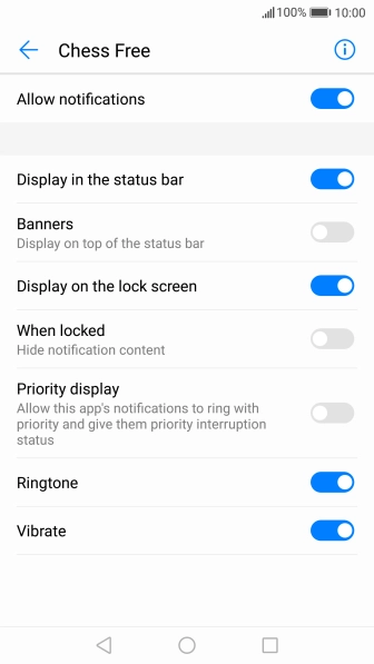 Press Allow notifications to turn the function on or off.