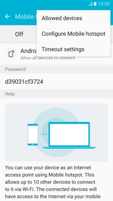 Press Configure Mobile hotspot.