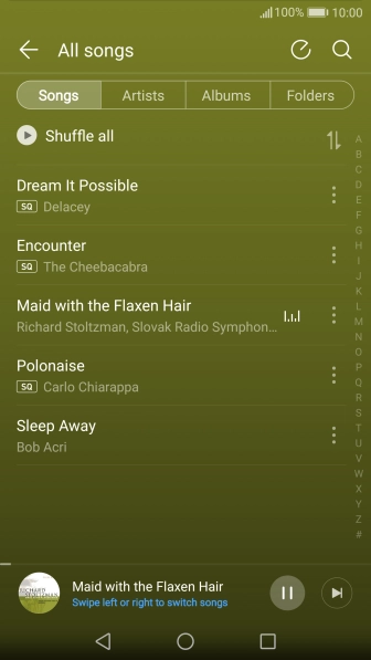 Press the song title.