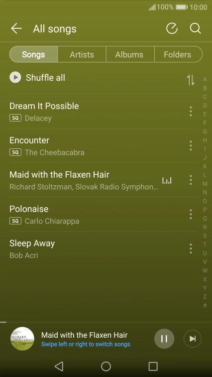 Press the song title.