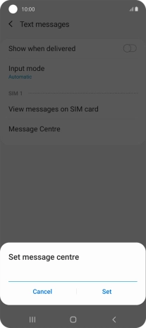 Key in +35387699989 and press Set.