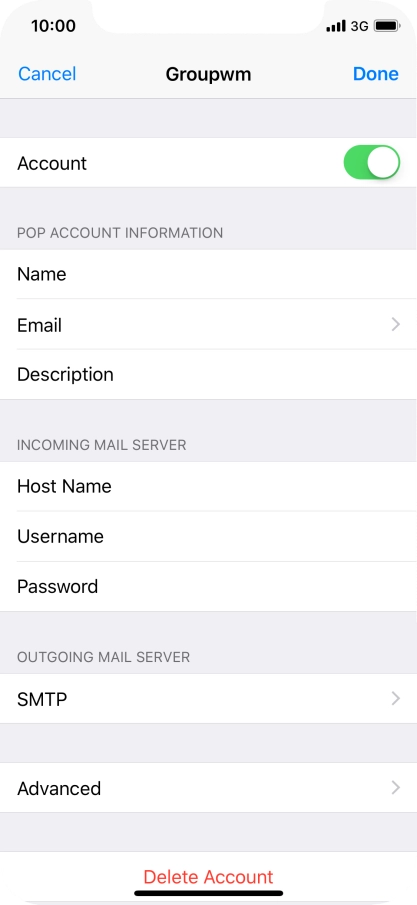 Press SMTP.