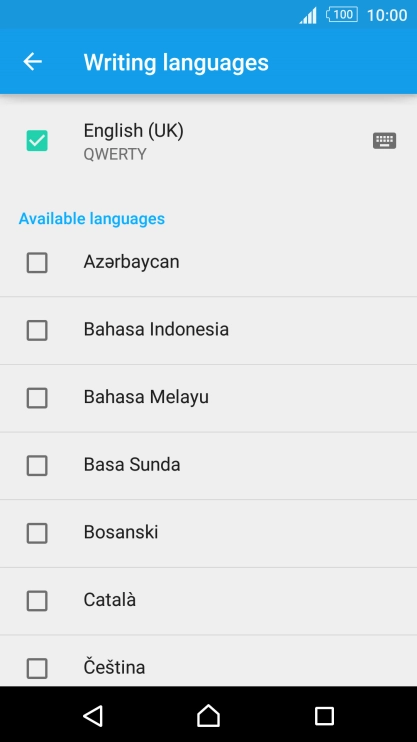 Press the required language to add it.