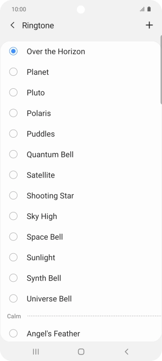 Press the add ring tone icon.