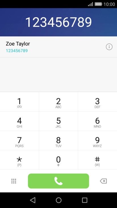 Key in the required number and press the call icon.