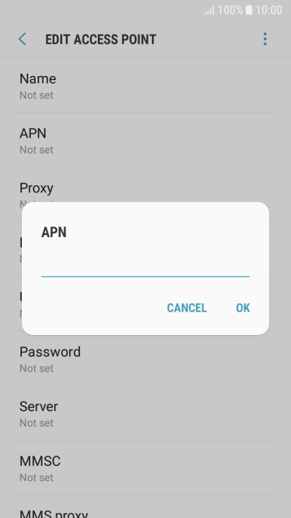 Key in mms.vodafone.net and press OK.