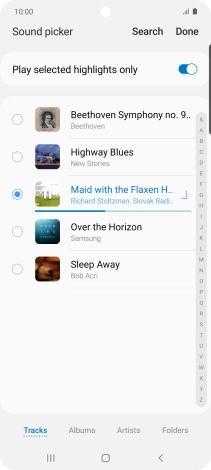Once you've found a ring tone you like, press Done.