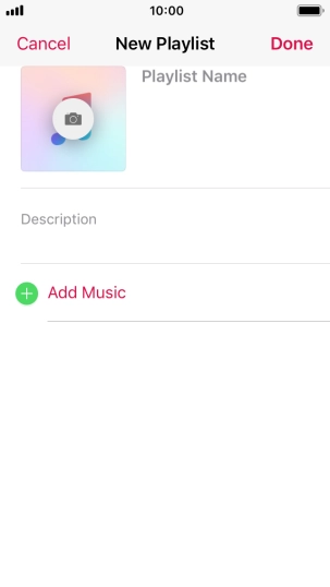 Press the text input field and key in a name for the playlist.