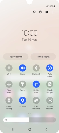 Press the settings icon.
