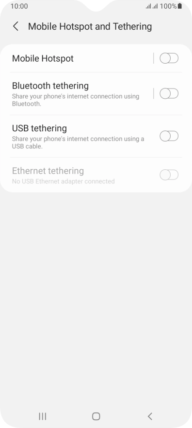 Press Mobile Hotspot.