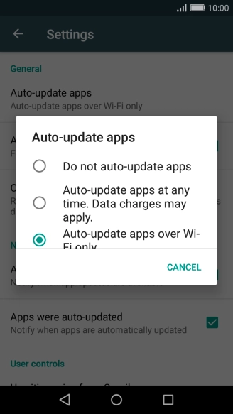 Press Do not auto-update apps to turn off the function.