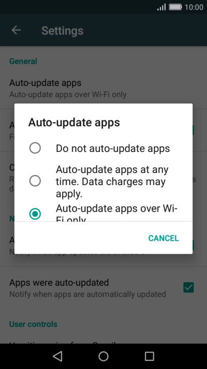 Press Do not auto-update apps to turn off the function.