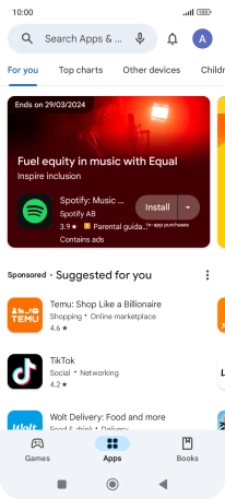 Press the profile icon.
