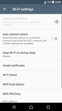 Press Auto network switch to turn the function on or off.