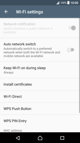 Press Auto network switch to turn the function on or off.