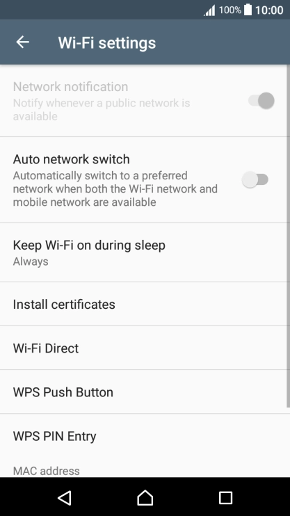 Press Auto network switch to turn the function on or off.