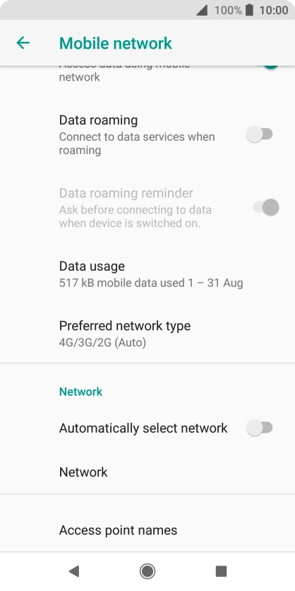 If you want to select a network automatically, press the indicator next to 