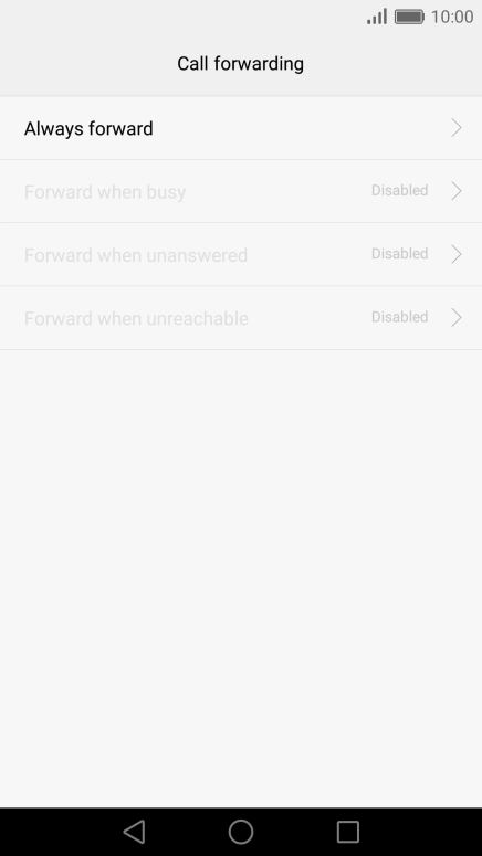 Press the required divert type.