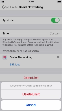 Press Delete Limit.