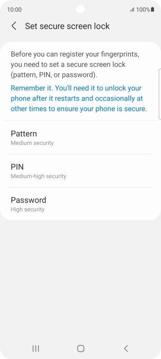 Press the required phone lock code and follow the instructions on the screen to create an additional phone lock code.