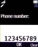 Key in the required phone number and press the Navigation key.