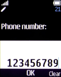 Key in the required phone number and press the Navigation key.