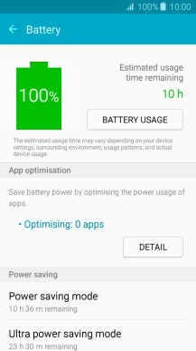 Press Power saving mode.
