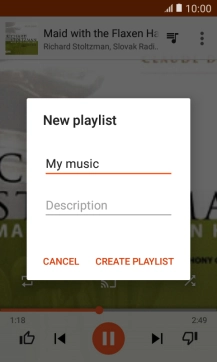 Key in a name for the playlist and press CREATE PLAYLIST.
