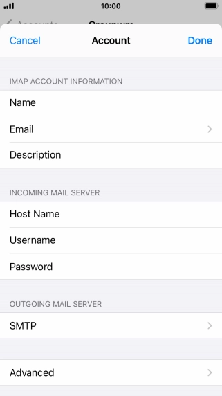 Press SMTP.
