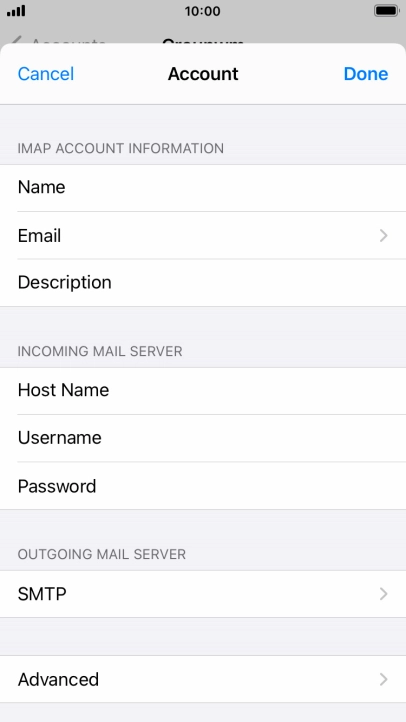 Press SMTP.