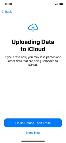 Press the required setting.