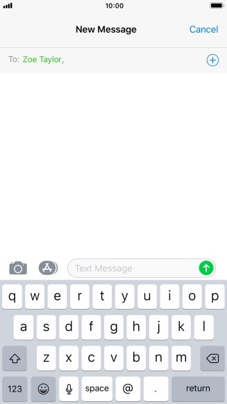 Press the text input field and write the text for your picture message.