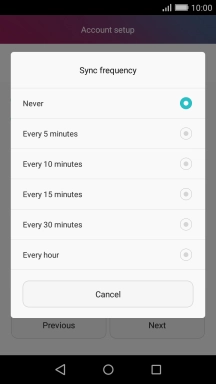 Press the required setting.