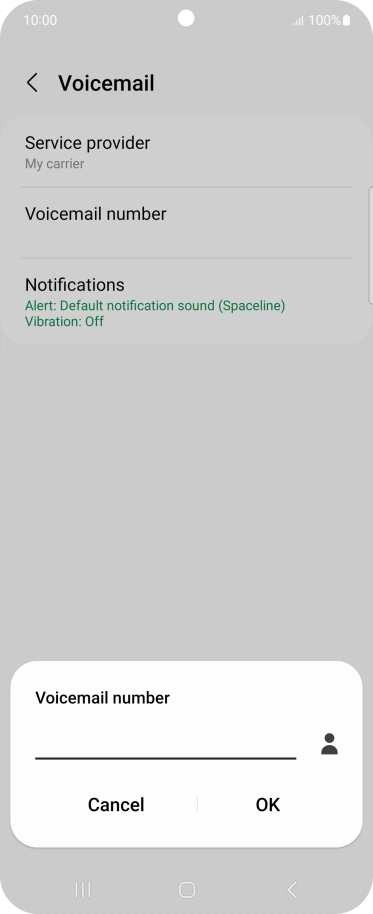 Key in (prefix) 5 (your phone number) and press OK.