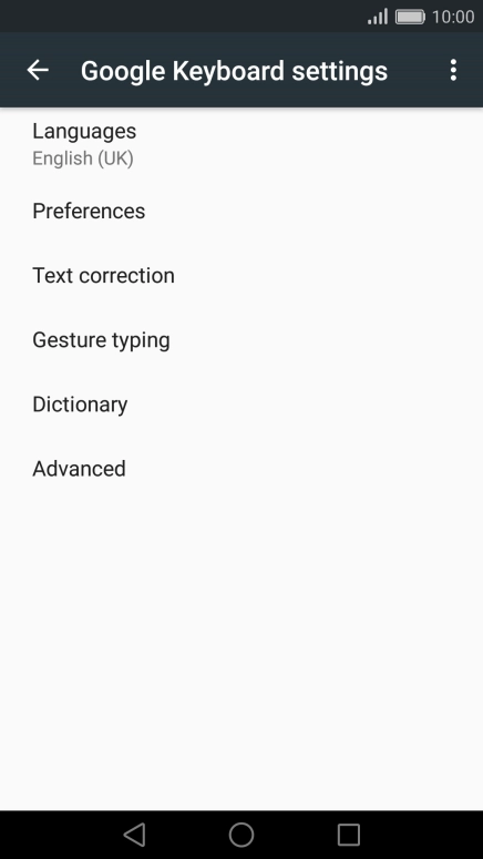 Press Languages.