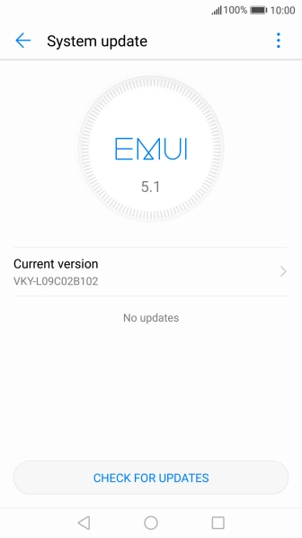 Press CHECK FOR UPDATES. If a new software version is available, it's displayed. Follow the instructions on the screen to update the phone software.