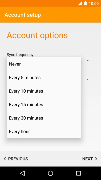 Press the required setting.