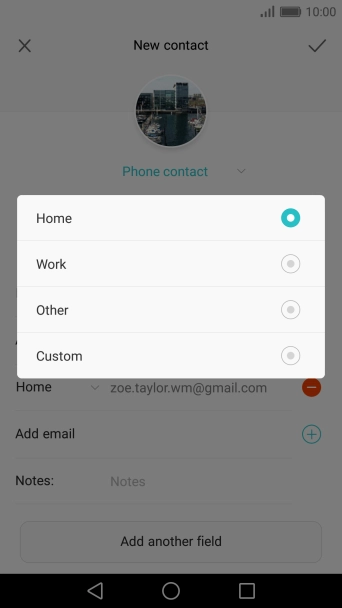 Press the required email type.
